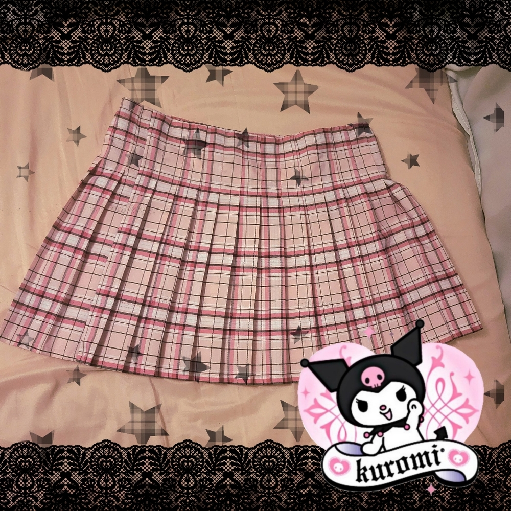 Pink Plaid Skirt XXL